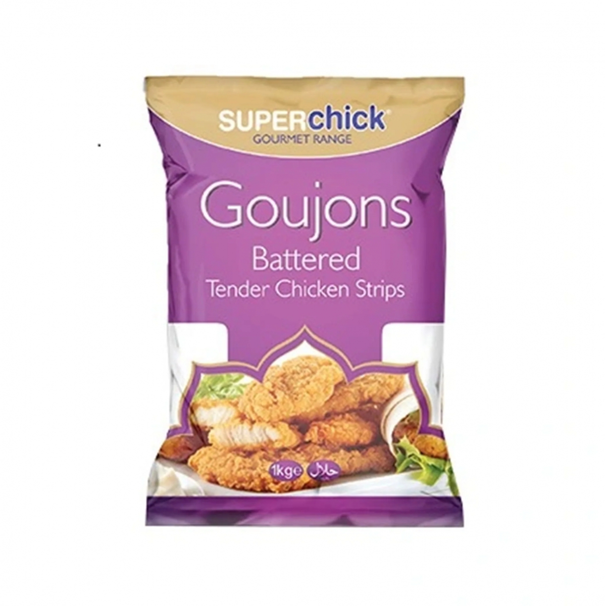 SUPERCHICK GOUJONS BATTERED TENDER CHICKEN STRIPS 1KG