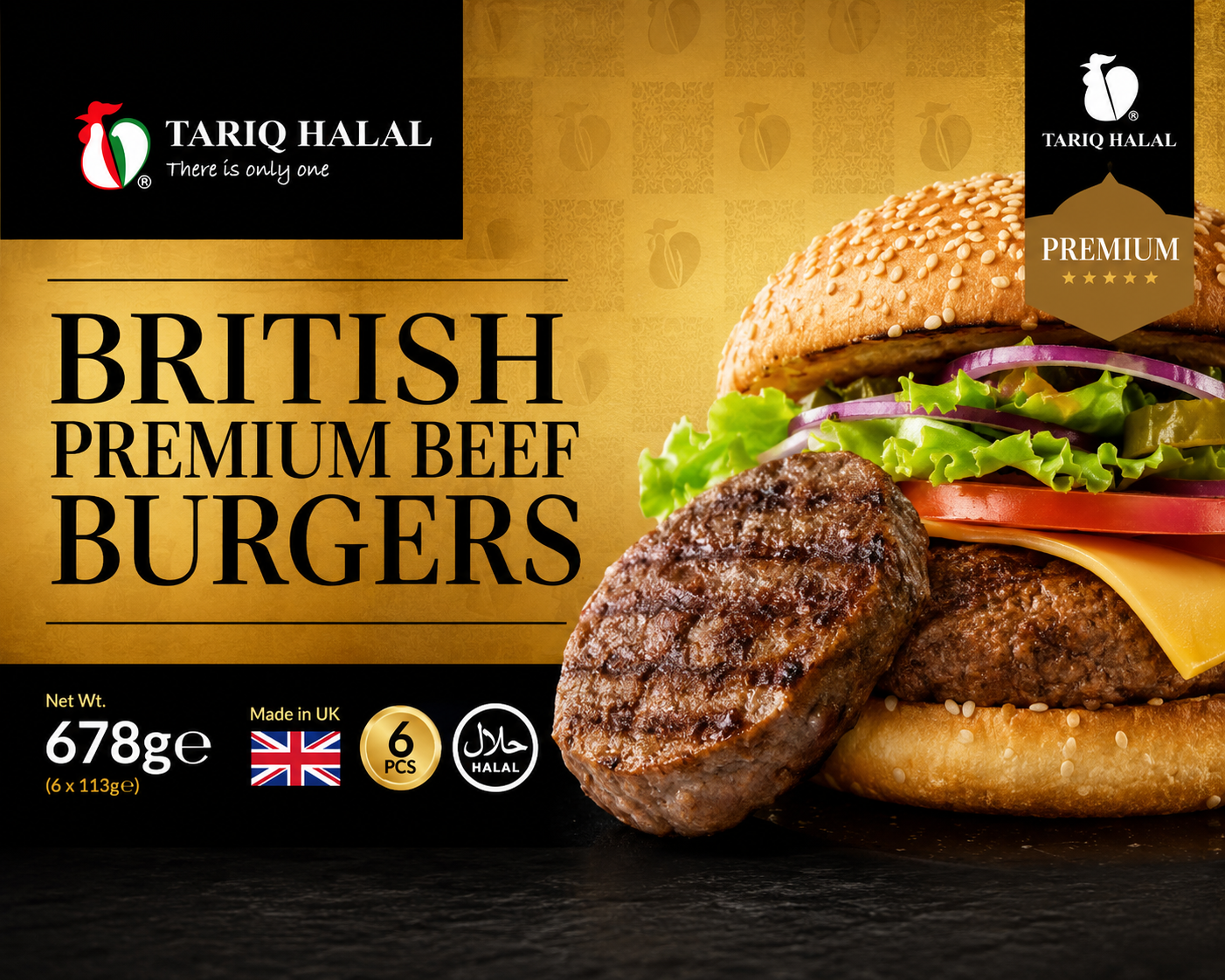 Tariq Halal British Premium Beef Burgers 678g